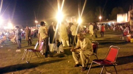 imran Adress empty chairs in Multan
