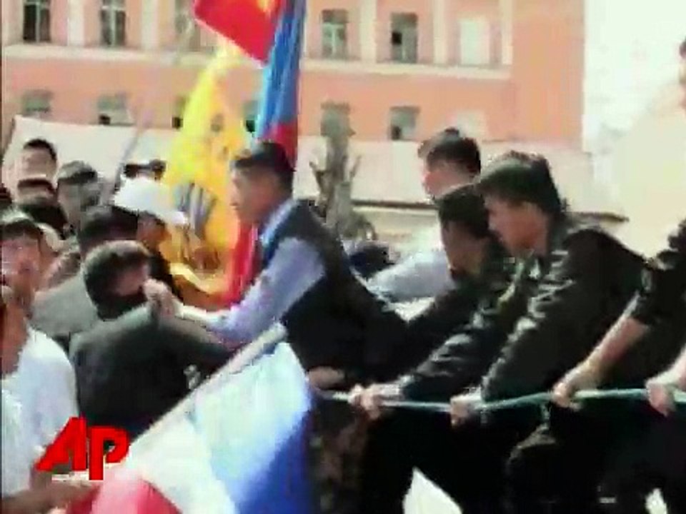 Raw Video: Violent Protests in Mongolia