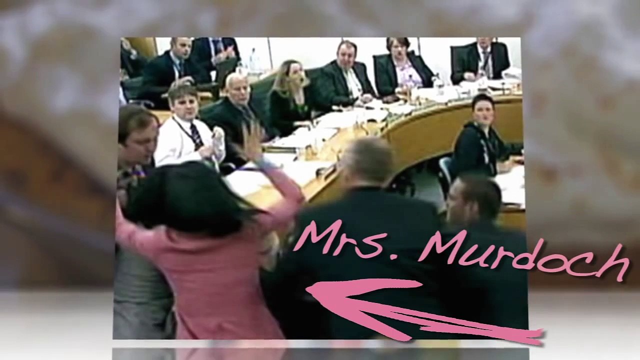 Wendi Deng Murdoch Smacks Pie-Throwing Protester Who Targeted Rupert Murdoch at Phone-Hacking Hearin