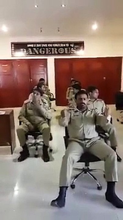 Army Officer Driving Bus in Class Room