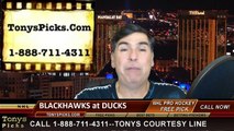 Anaheim Ducks vs. Chicago Blackhawks Free Pick Prediction NHL Pro Hockey Playoff Game 1 Odds Preview 5-17-2015