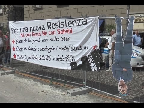 Napoli - Renzi statt a cas , proteste per la visita del premier (14.05.15)