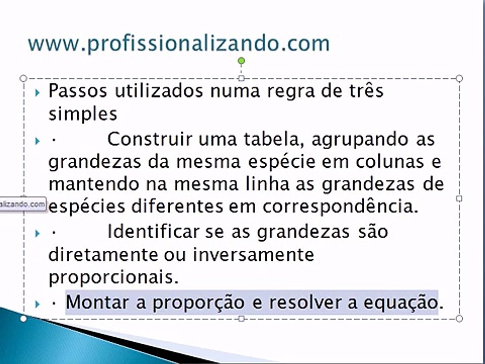 Matemática - Vídeo Aula sobre regra de tres simples