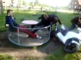 FUN FAIL Motorcycle Merry Go Round dude flies off