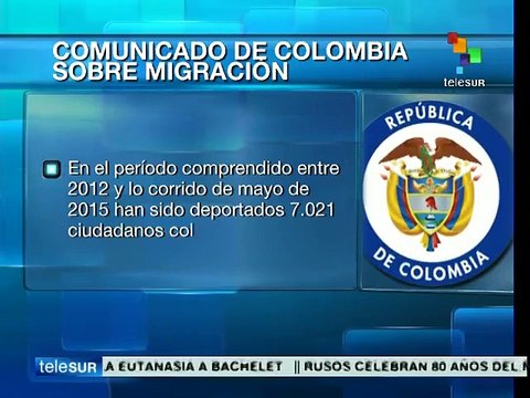 Colombia informa sobre situación de deportados en Venezuela