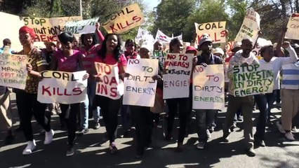 South Africans rally against France and 'dirty coal'