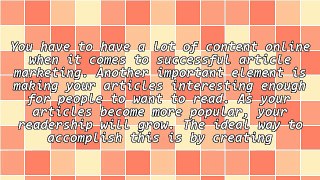 Article Marketing Tips That Are Simple And Helpful
