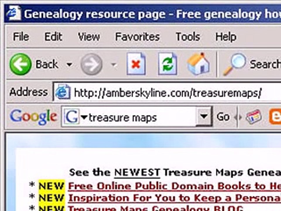 Genealogy and Family Tree Researchers - The Google Toolbar