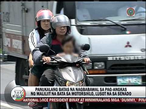 Ban sa pag-angkas ng mga paslit sa motor, umusad sa Senado