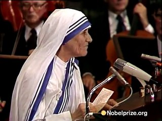 Acceptance Speech by Mother Teresa   Media Player at Nobelprize org