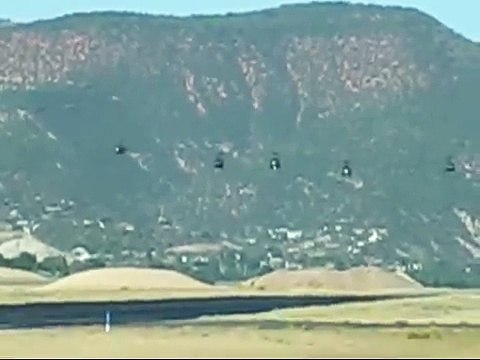 5 Ship Flyby, Decommissioning Army Huey UH-1,