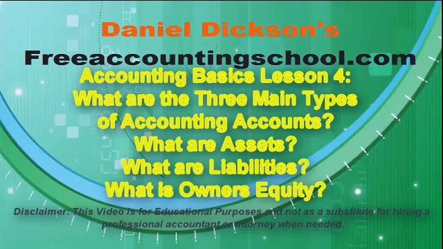 Accounting Basics Lesson 4: Assets, Liabilities, Owner's Equity, Accounts Payable.