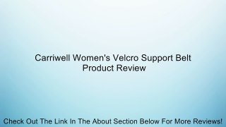 Carriwell Women's Velcro Support Belt Review