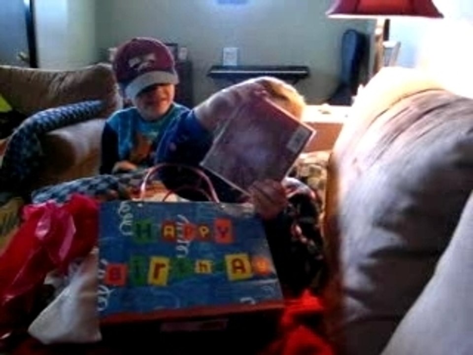 Ben Opens His Bday Gift