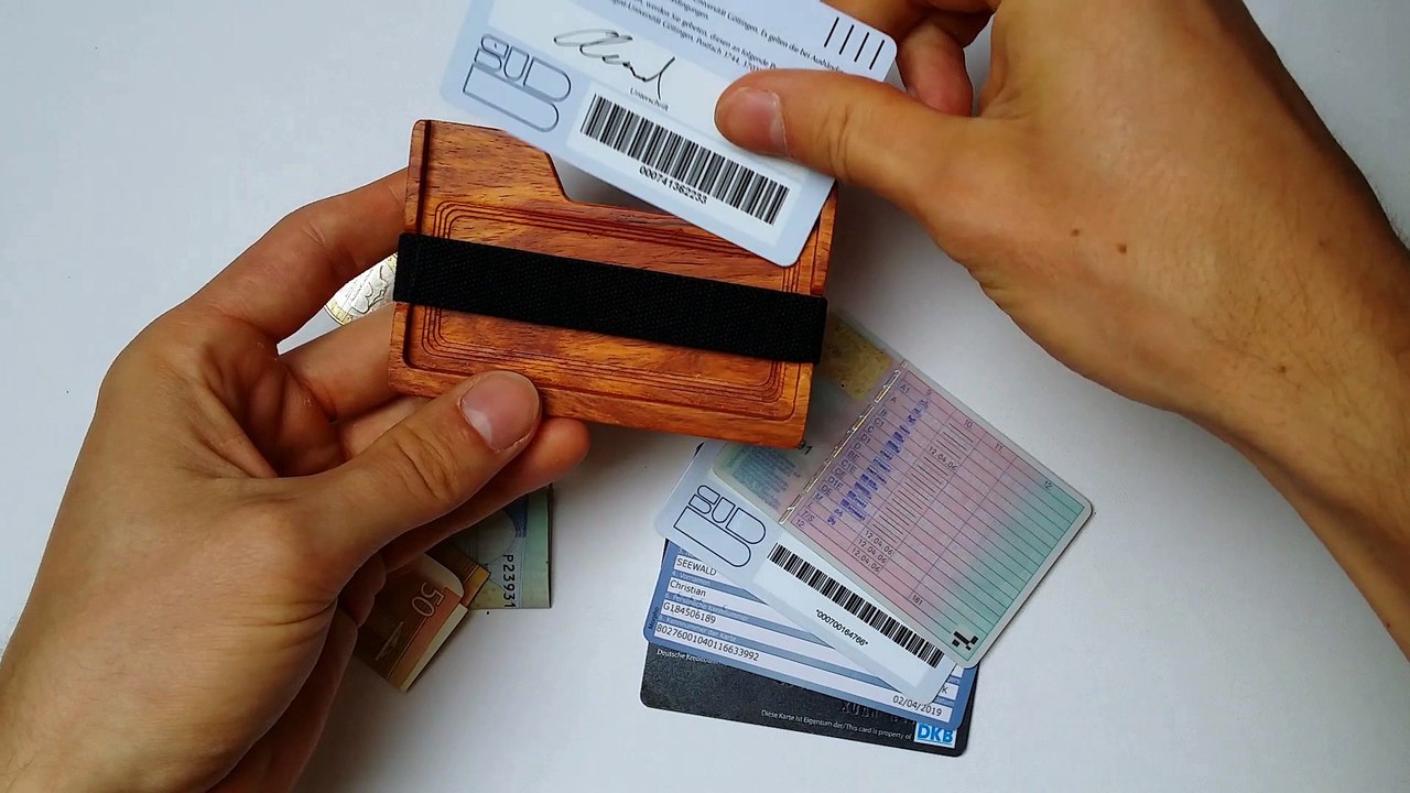 LAKEFOREST Geldbörse aus Holz | kleines praktisches Designer Portemonnaie für Männer und Frauen | flacher dünner Geldbeutel für Freizeit und Business