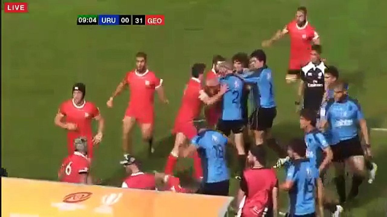 Rugby - Baston générale entre les U-20 de l'Uruguay et la Géorgie