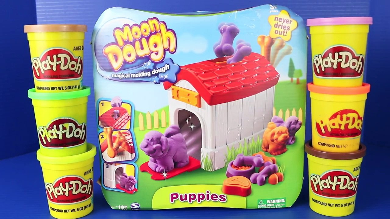 Play Doh vs Moon Dough ♥ ♥ ♥ Puppies ♥ ♥ ♥ PlayDough Pet Dogs & Puppy