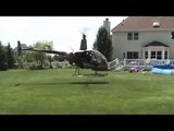 R22 Helicopter Landing in Back Yard