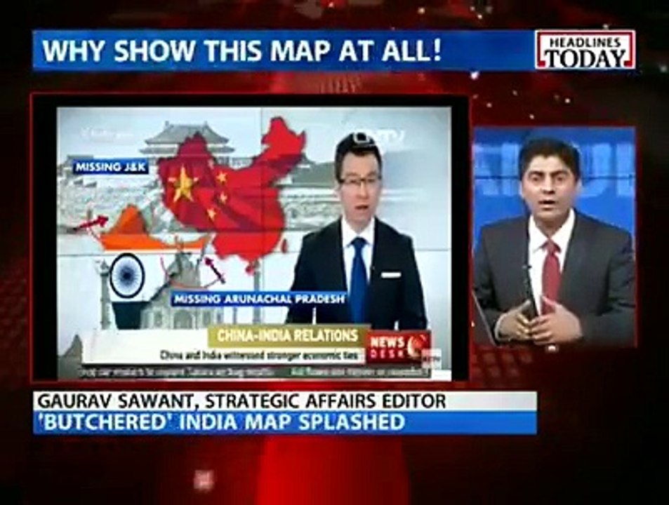 What a Welcome !! China State TV Shows Indian Map without Kashmir & Arunachal Pradesh, Indian media cries