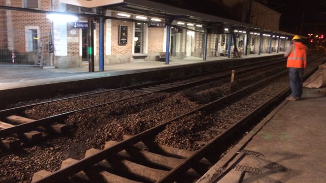 Samedi soir sur le chantier de la gare de Redon