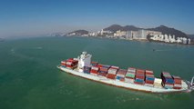 Aerial Footage of Container Ships