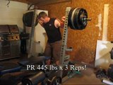 445 lbs x 3 Box Squat, 425 lb ATG Pause & 350 lb ATG Front Squat (at 225 lbs)