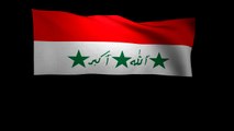 3D Rendering of a former flag of Iraq waving in the wind.