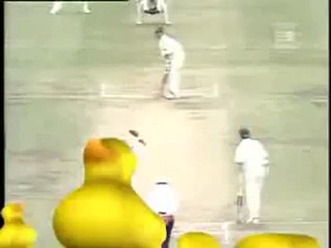 Curtly Ambrose playing soccer with Mark Waugh in a cricket match