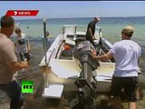 Video of shark terrorizing fishermen in Australia