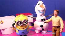 TOYTASTIC Disney Frozen Olaf vs Despicable Me Minion Dave TheEngineeringFamily Toy Video