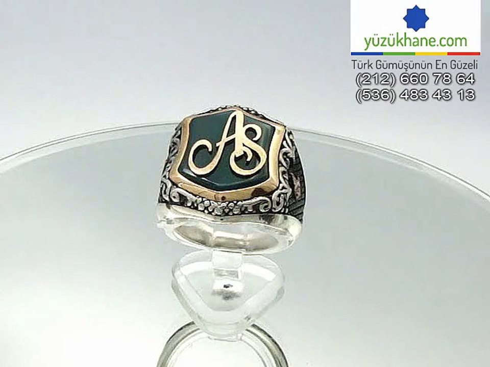 Ki?iye ?zel Ye?il Akik Ta?l? Muhte?em ?simli Y?z?k