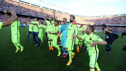 El vestidor del Barça valora el títol de Lliga