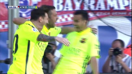 Golazo de Messi 0-1, que le da la Liga al FC Barcelona
