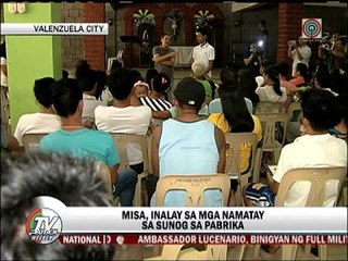 Misa, inialay sa mga namatay sa sunog sa Valenzuela