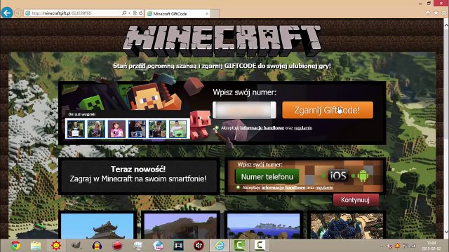Jak zdobyć Gift Code do Minecraft Marzec 2015 [Aktualizacja Nowa Strona]