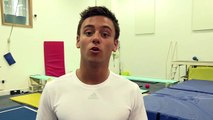 Tom Daley showing off his diving skills