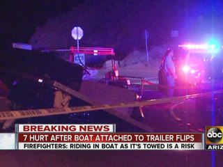 Seven hurt when pontoon boat overturns