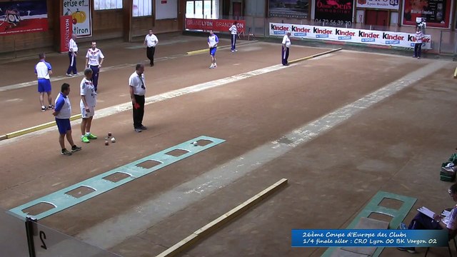 Premier tir de précision, CRO Lyon vs Vargon Rijeka, Sport Boules, Quarts de finale aller Coupe d'Europe des Clubs