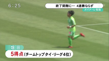 ガイナーレ鳥取　シュート１８本も・・・初の４連勝ならず