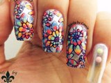 Dotted Flower Stamping Nail Art