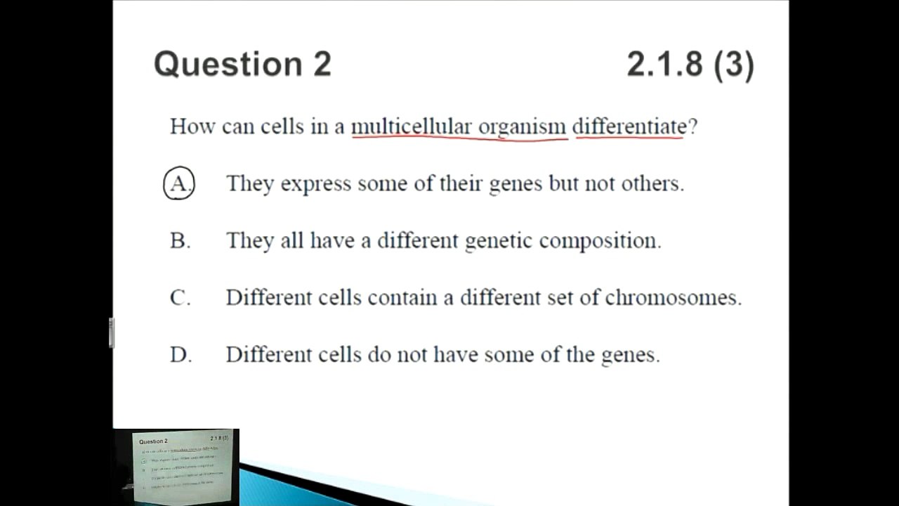 Cell theory mcqs - ib sl biology past exam paper 1 questions