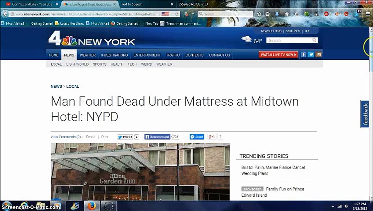 Man Found Dead Under Mattress In Midtown Hotel.