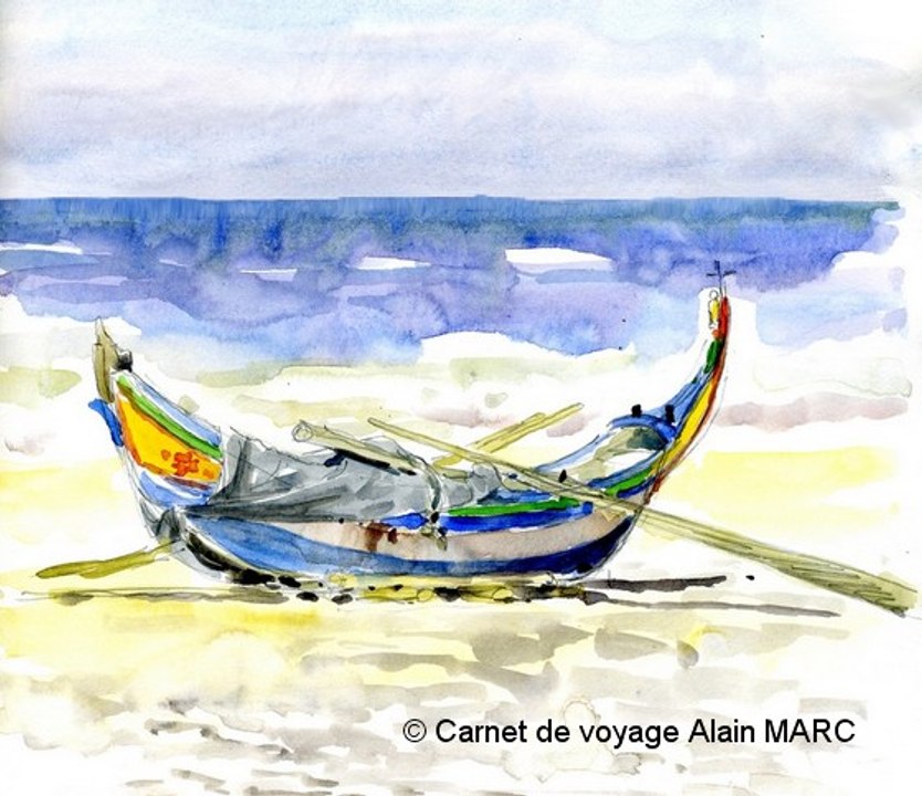 Carnet de voyage aquarelle sur la côte vicentine