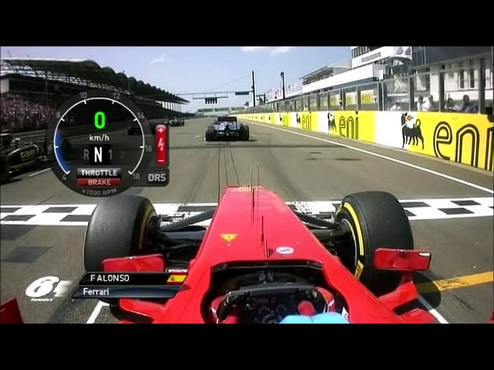 Fernando Alonso onboard start GP Hungary 2012