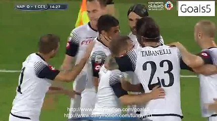 Gregoire Defrel Goal Napoli 0 - 1 Cesena Serie A 18-5-2015