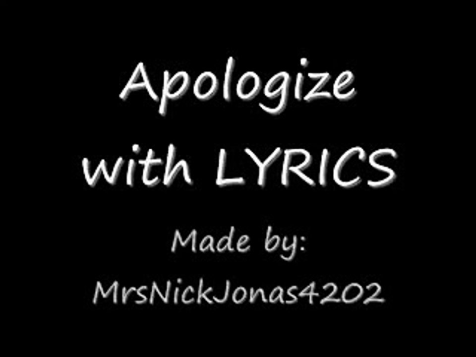 Apologize (Timbaland) Lyrics