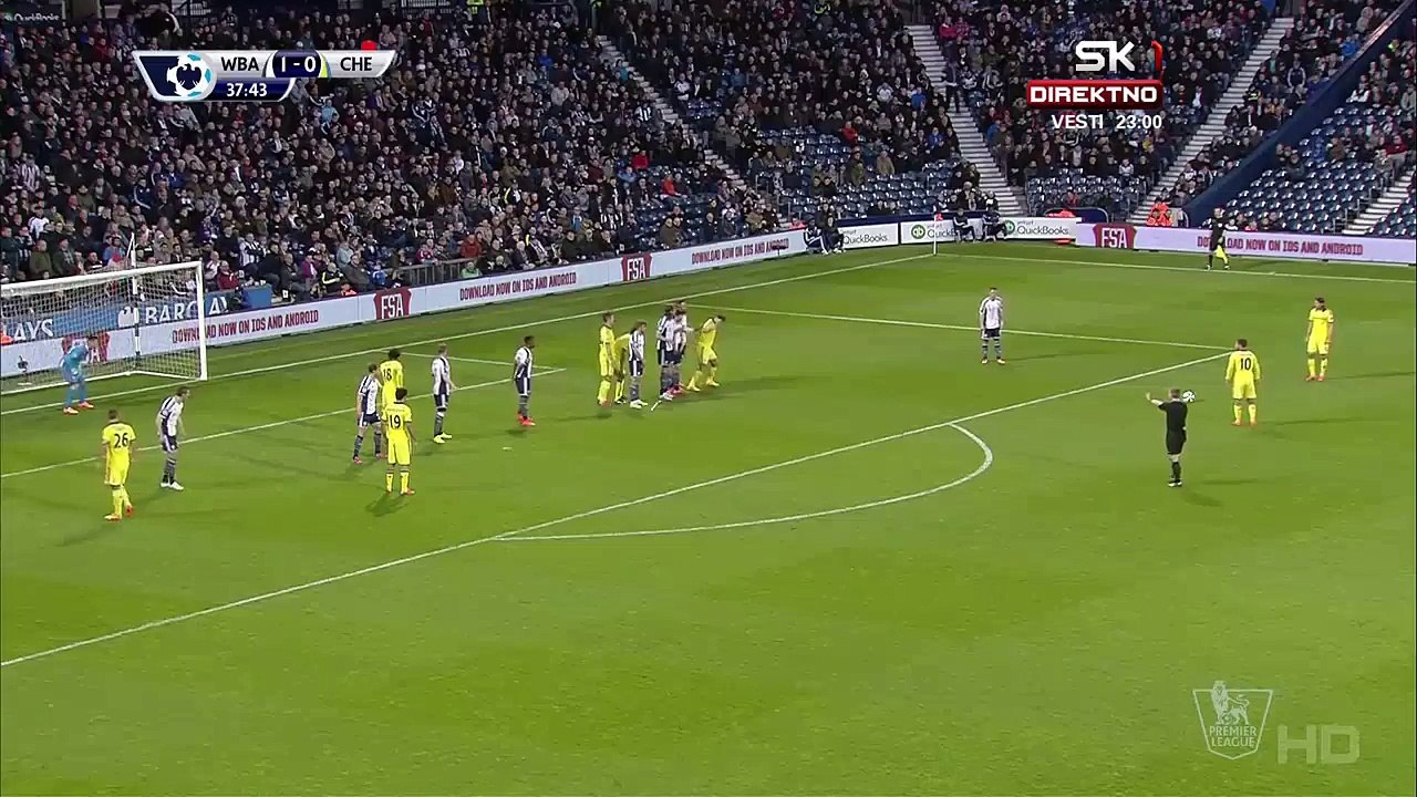 Filipe Luis Great Free Kick  _ West Bromwich Albion - Chelsea 18.05.2015 HD