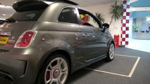 Abarth 595 Competizione in Record Grey with White Wheels and Grey Leather Sabelt Seats