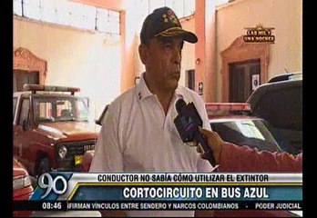 Corredor azul: bus se incendió y chofer no supo utilizar el extintor