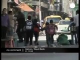 Palestinians vs Israeli soldiers in Hebron, West bank .